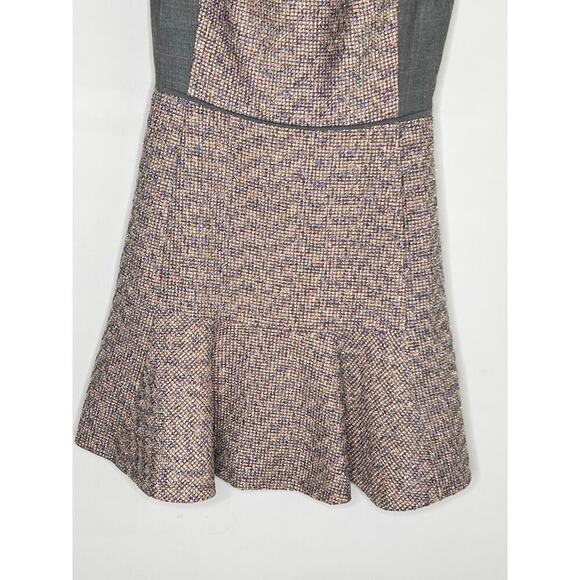 J. Crew Mixed Metallic Tweed Fit & Flare Mini Dress Pink/Gray Women's Size 0 - Picture 5 of 9
